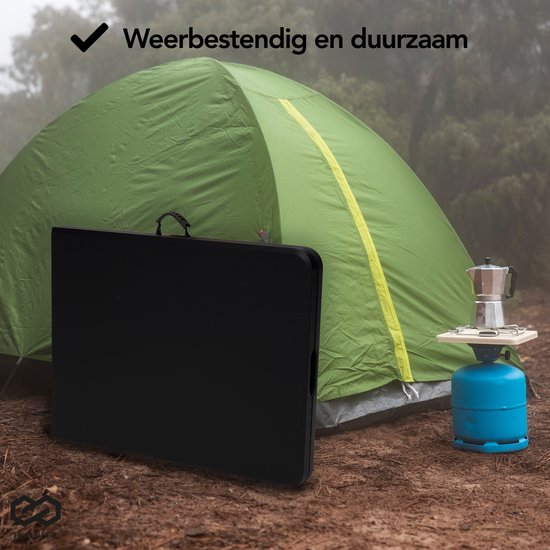 Infinity Goods Zusammenklappbarer Tisch - Klapptisch - 180 x 70 x 74 cm - Campingtisch - Gartentisch - Tragbar - Schwarz