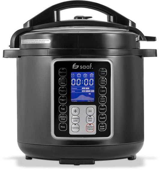 Multikocher - 11-teiliges Set - 6L - 12 automatische Programme - Langsamkocher, Reiskocher, Dampfgarer, Schnellkochtopf - Grau - von Saaf