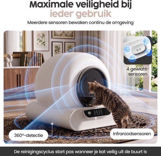 Infinity Goods Automatisches Katzenklo XXL – Selbstreinigendes Katzenklo – inkl. App – 75 l – mit Katzenklo-Matte und 3 Rollen Aufbewahrungsbeuteln