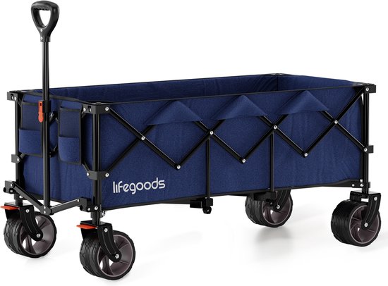 LifeGoods Wagon - XXL - faltbar - 300L - 150KG Tragfähigkeit - Blau