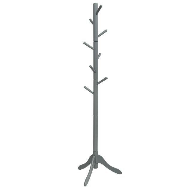 Kleiderständer mit 8 Haken 175 cm Holz Höhenverstellbar Kleiderständer für Schlafzimmer Wohnzimmer Grau/Braun/Schwarz