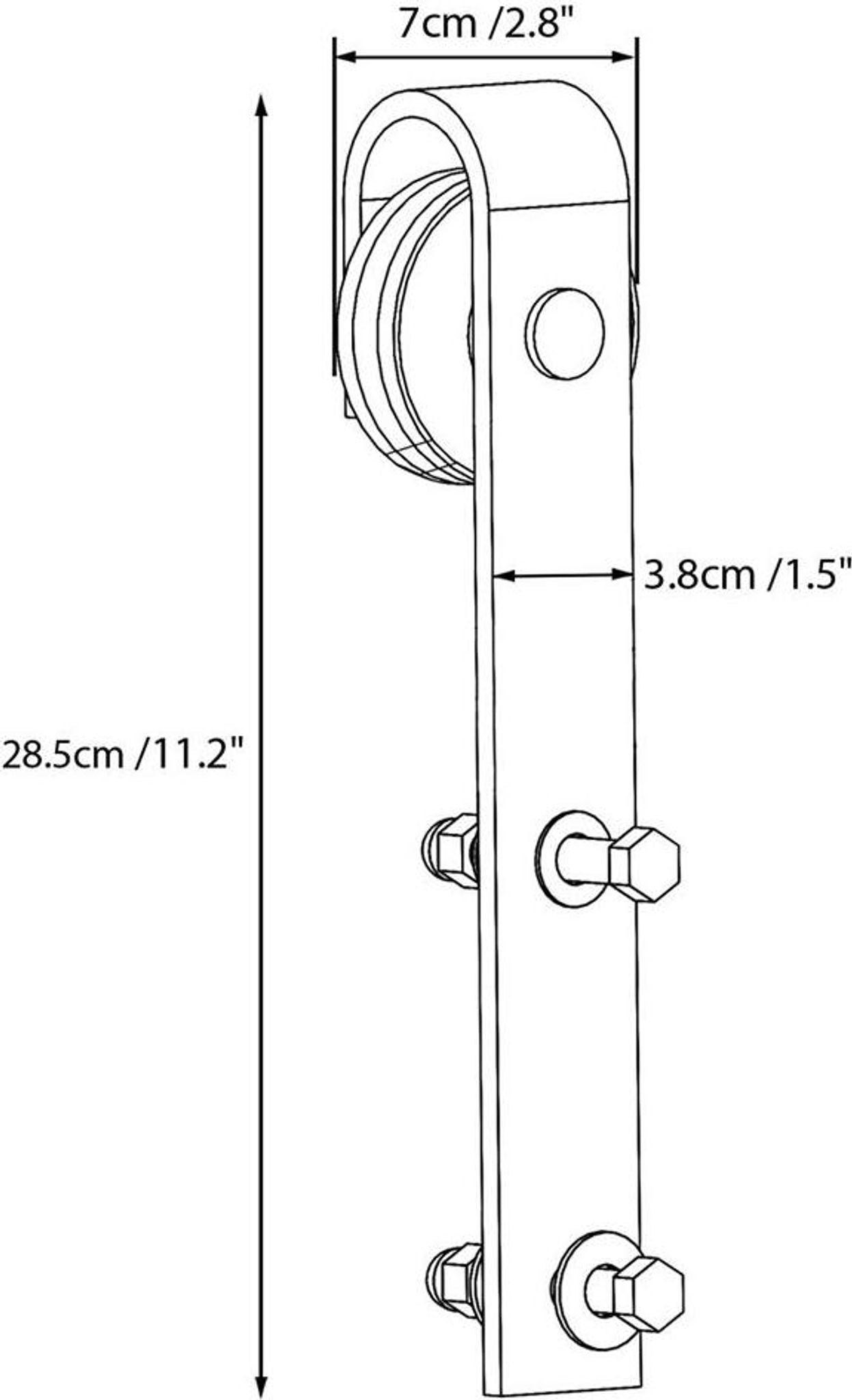 Yaheetech Schiebetür-Schienensystem - 200 cm - Schwarz - Komplette Beschläge für Holzschiebetüren bis zu 100 kg