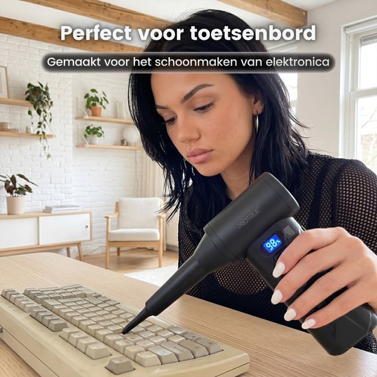 ProTrue® Air Duster 110.000 U/min – 4 Stufen – Kabelloser Staubreiniger – Druckluft für den Computer – Turbo-Lüfter mit Druckluft – Akku-Luftgebläse