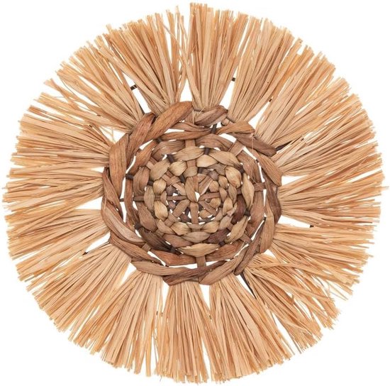 Atmosphera Wanddekorationsset – Raffia – Rund – 3 Stück