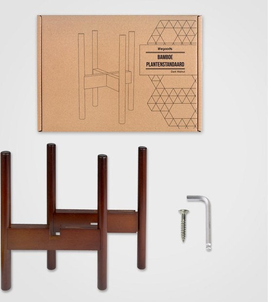 LifeGoods Pflanzenständer - Ausziehbarer Blumenständer - Pflanztisch - 20 bis 30 cm - Dunkler Bambus
