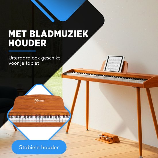 Finesse Digital Piano - 88 gewichtete Tasten - mit Pedalen & Hocker - Keyboard Piano - Electric Piano - Erwachsene & Kinder