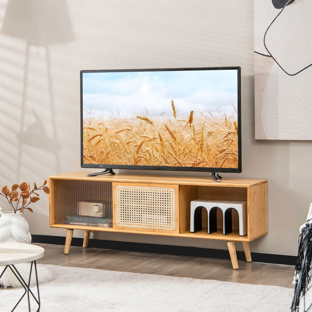 Coast TV-Schrank - Max. 100 kg - Bambus - 121 x 26 x 46 cm