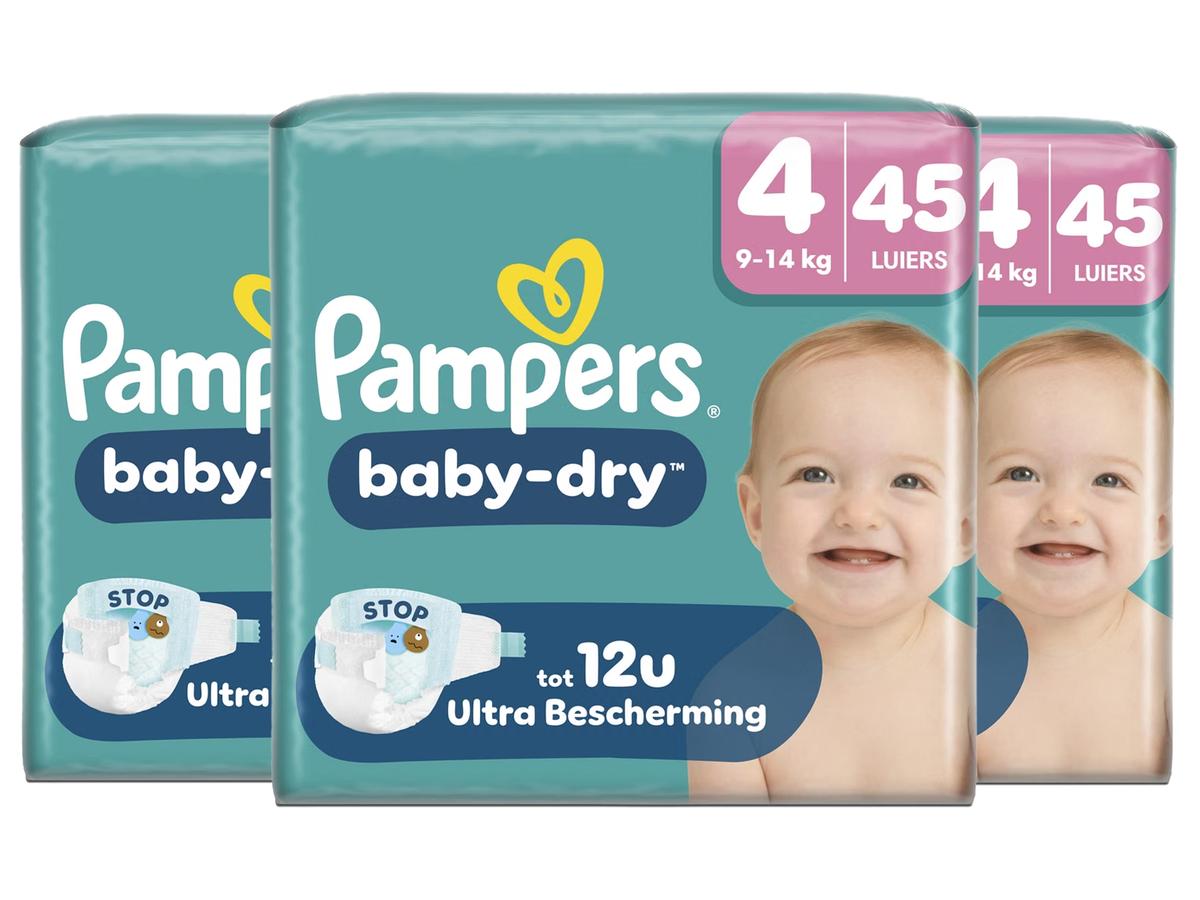 Pampers Baby Dry Windeln – Größe 4 für 9–14 kg – 45 Stück