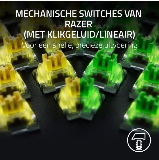 Razer BlackWidow V4 – Mechanische Gaming-Tastatur – Yellow Switch – RGB – 6 Makrotasten – QWERTY