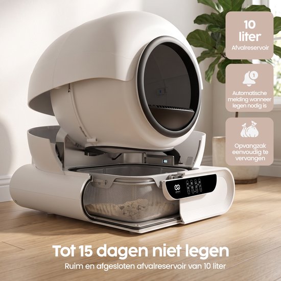 Infinity Goods Automatisches Katzenklo XXL – Selbstreinigendes Katzenklo – inkl. App – 75 l – mit Katzenklo-Matte und 3 Rollen Aufbewahrungsbeuteln