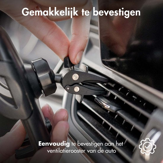 imoshion Telefonhalterung Auto-Belüftung - GSM-Halterung - Autozubehör - Einstellbar - Universal - Carbon - Telefonhalterungen Auto - Schwarz