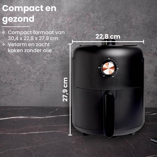 Nexxt Mini Airfryer mit 8 Garprogrammen - 2,6-Liter-Heißluftfritteuse zum Backen, Grillen, Braten - Timer und automatische Abschaltung - 1000W