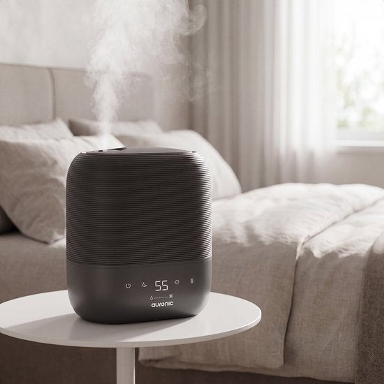 Auronic Luftbefeuchter – 5 l – Geeignet für Schlafzimmer, Babyzimmer, Büro, Wohnzimmer und mehr – Luftbefeuchter – BPA-frei – Anthrazit