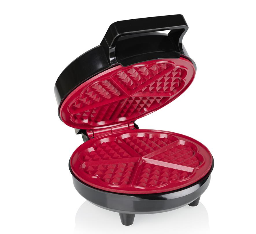 Princess Waffeleisen für herzförmige Waffeln – Schwarz – ⌀19 cm – 1200 W