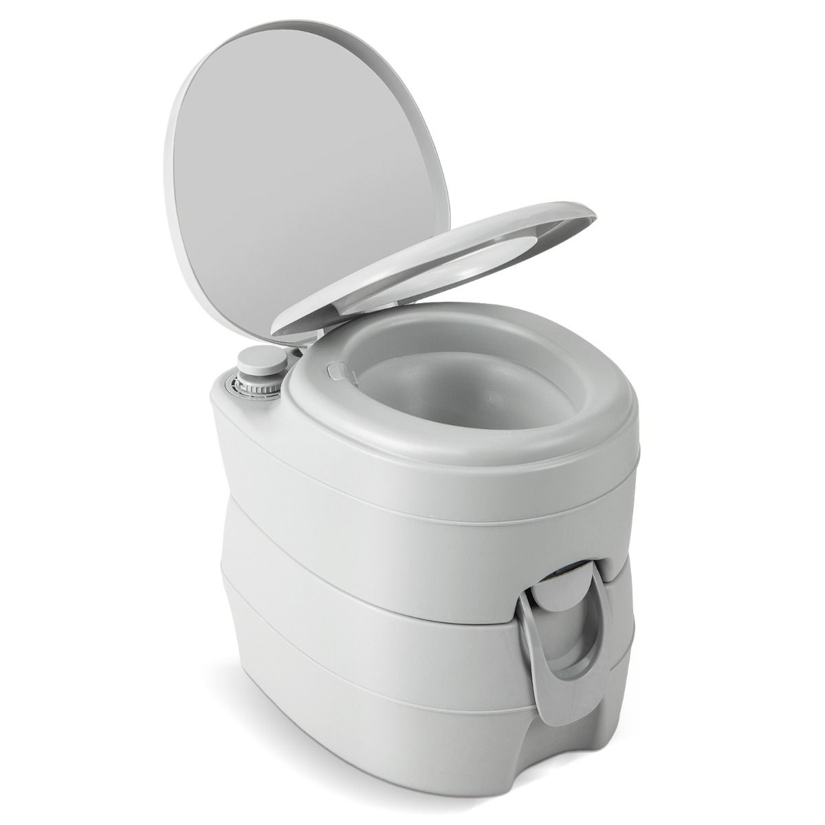 Coast Portable Campingtoilette - abnehmbarer 20L Wassertank - mit Spülpumpe - 45 x 40 x 42 cm - Grau