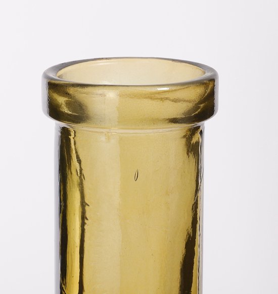 Mica Decorations Rioja Flaschenvase - H75 x Ø18 cm - Recyceltes Glas - Ocker