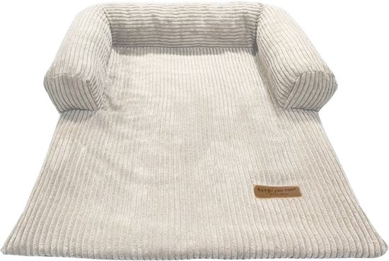 By Cee Cee Original Hundedeckenbank - Hundedeckenbank - Hundekorb - Premium - komplett mit Reißverschluss - Rippengewebe - Beige - 75x90 - Größe S
