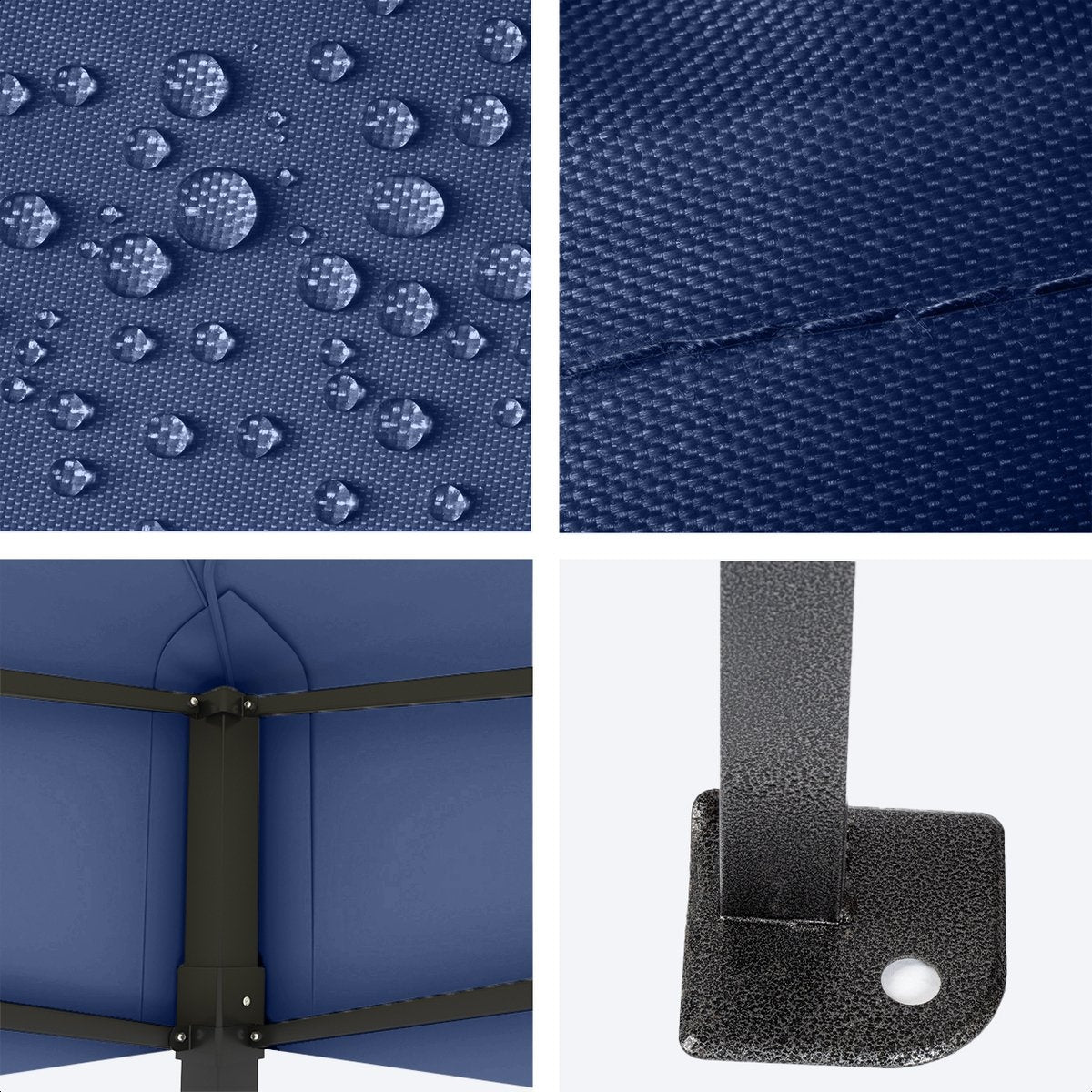 LifeGoods Partyzelt - Pavillon - 3x4,5 m - leicht aufbaubar - faltbar - wasserdicht - Tragetasche mit Rädern - dunkelblau