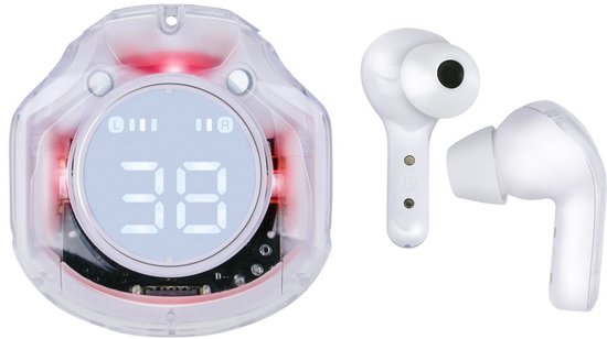 Grundig Earbuds TWS Transp. White – Kabellose In-Ear-Kopfhörer mit Bluetooth 5.4 – Hi-Res-Audio – Smartcase mit digitaler Akkustandsanzeige – Verschiedene Ohrstöpsel – Transparent/Weiß
