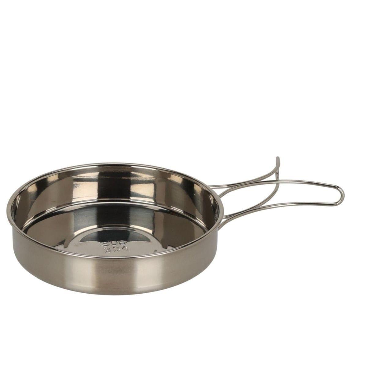 ML Edelstahl-Pfannenset Silber - 2-tlg. - Kompakte Pfannen mit klappbarem Griff