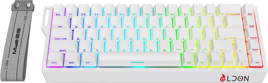 Mide68 – 65 % kabelgebundene Gaming-Tastatur – RGB-beleuchtete Tastatur – Mechanische Tastatur mit Hall-Effekt-Rapid-Trigger-Schaltern – Hot-Swap – 8 kHz – 0,01 mm Reaktionszeit – 0,125 ms – Seitlich bedruckte Tasten – 68 Tasten – Bestes Preis-Leistungs-V