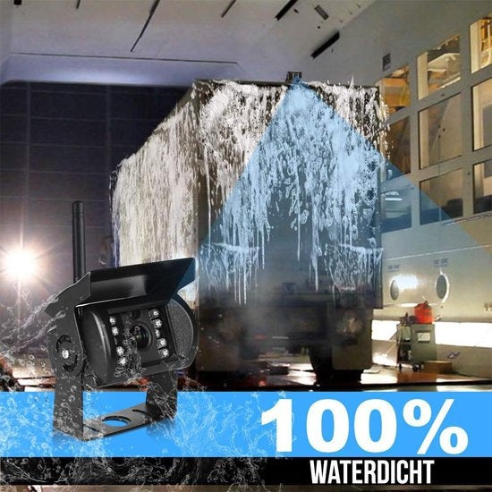 Strex Rückfahrkamera Set - Wireless - 7" Bildschirm - 18LED Nachtsicht 15m - IP67 Wasserdicht - Schwarz