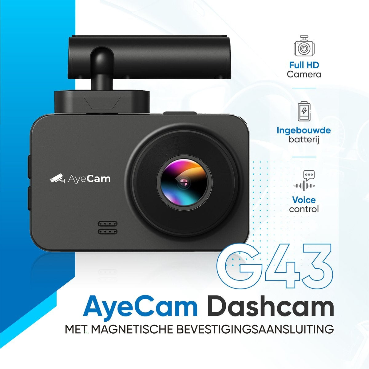 AyeCam Dashcam Pro Max - FULL HD & Nachtsicht - G-Sensor - Inkl 32GB SD - Dashcam fürs Auto - Mit App