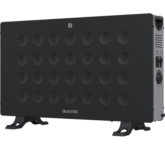 Auronic Konvektor-Heizung - 2000W - Eingebauter Ventilator - Elektrische Heizung - Mit Thermostat - Heizgerät - Schwarz