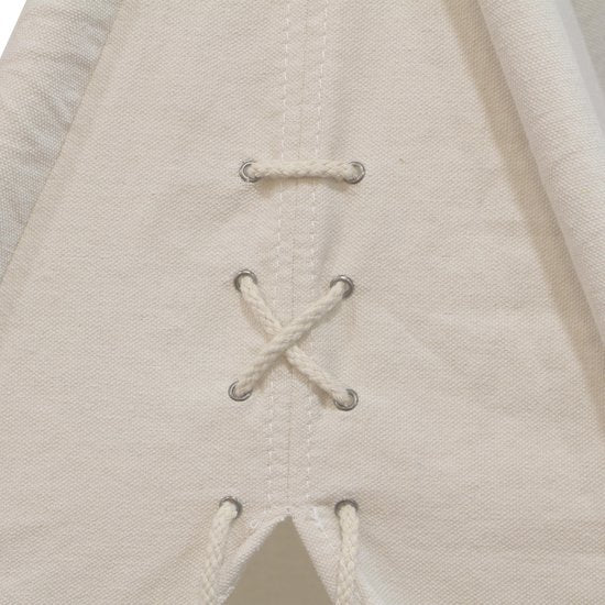 Sunny Alba Tipi-Zelt Creme/Weiß für Kinder - Wigwam Spielzelt mit Fenstern aus Baumwolle - Tipi-Zelt Kinder mit Kuschelteppich - 120x120x160cm - Gestänge FSC Holz
