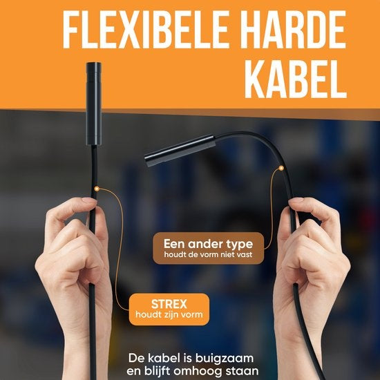 Strex - Inspektionskamera/ Endoskop - 5m Kabel - 4,3-Zoll-LCD-Bildschirm - IP67 Wasserdicht - Inkl. 32gb microSD - Schwarz/Orange