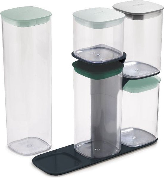 Joseph Joseph Editions Frischhalteboxen – Vorratsbehälter mit Ständer – 5er-Set – Grün