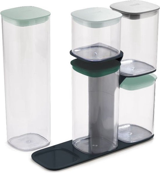 Joseph Joseph Editions Frischhalteboxen – Vorratsbehälter mit Ständer – 5er-Set – Grün