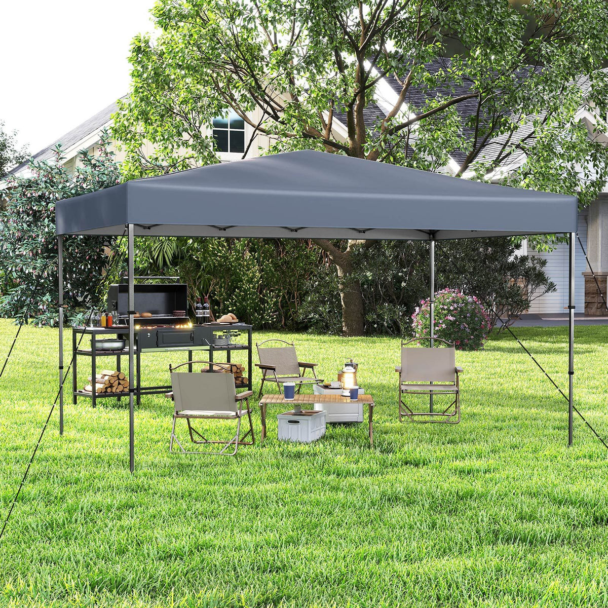 Coast Pop-up-Pavillon 365 x 225 cm – UV-Schutz mit Tragetasche – Grau – Oxford-Metall