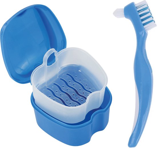 Alyze Denture tray + brush - Blau - Für Prothesen - Zahnspange - Prothesen - Tray - Denture tray