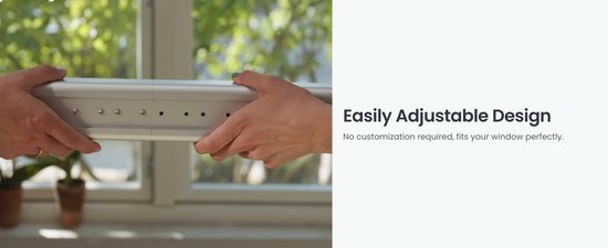 SwitchBot - Verstellbare intelligente Jalousien für alle Fenster - Groß / 110-140cm - Grau