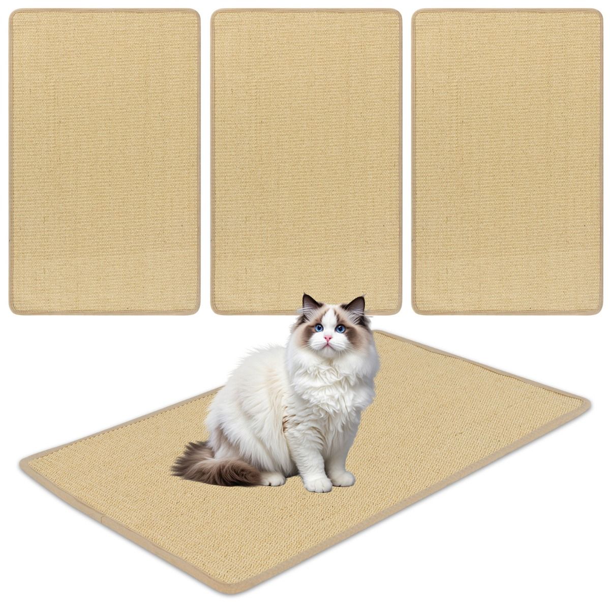 Coast Krabbenmatten-Set – Sisal – selbstklebend – 80 x 50 cm – naturfarben