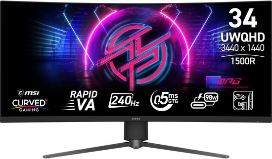 MSI MPG 346CQRF X24 – QHD-Ultrawide-Gaming-Monitor – USB-C 96 W – HDMI 2.1 – 240 Hz – 34 Zoll