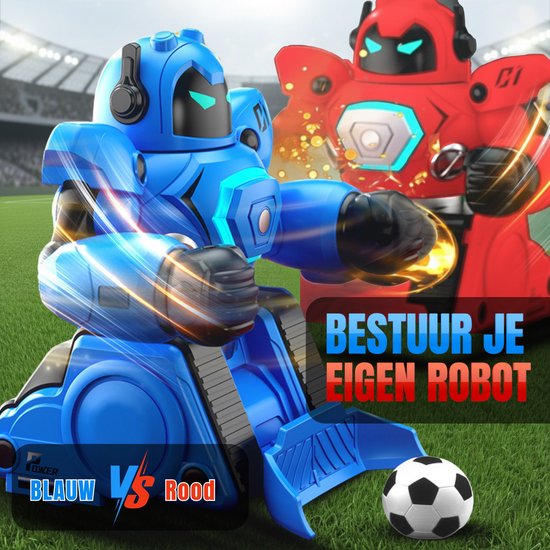 Qualitá® Robo Kombat - Roboterspielzeug - Kampfroboter - Duo Set - Ball - 2 Tore - Boxen & Fußballmodus - Lernspielzeug - Das große Spielzeugbuch 2025