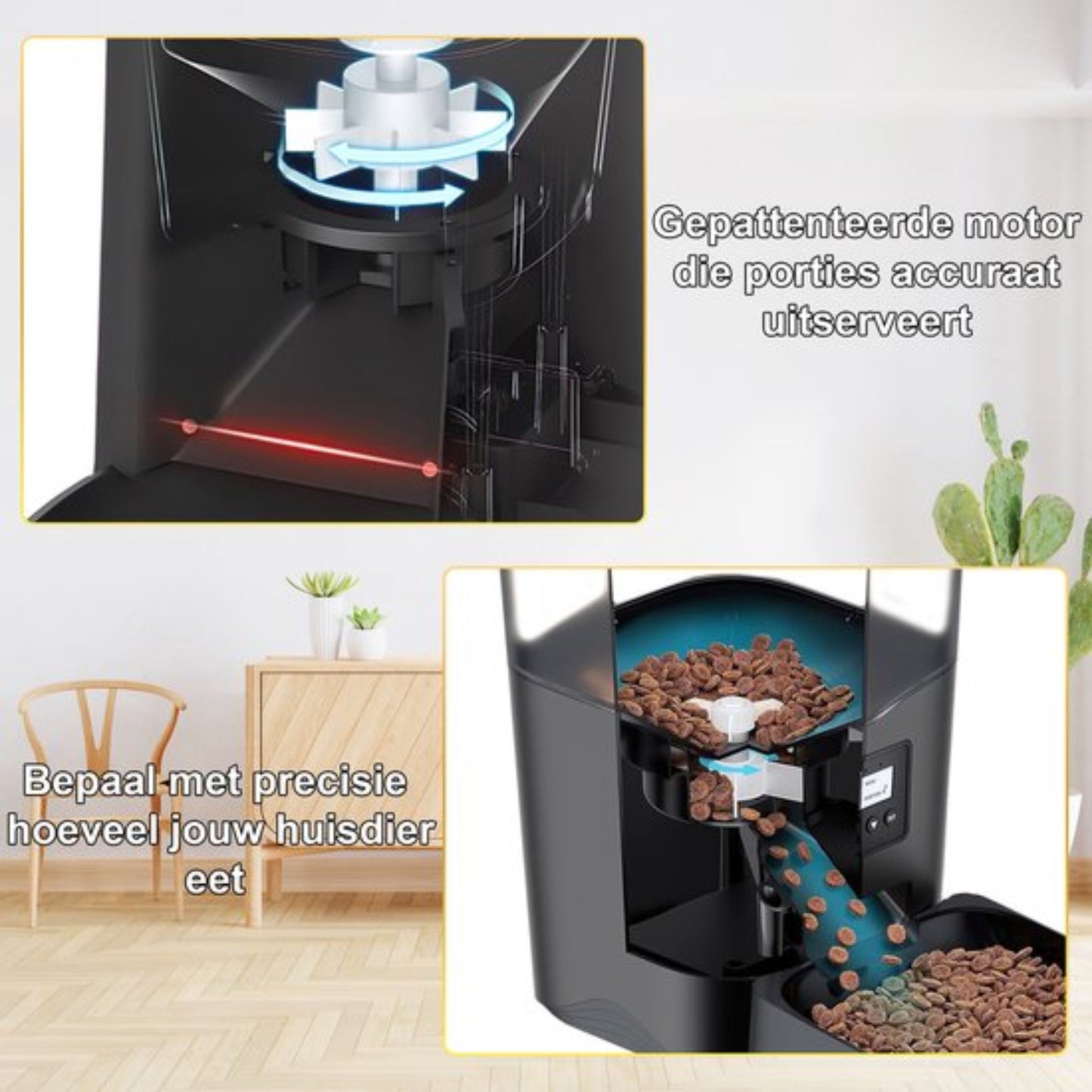 Toivo Automatischer Futterspender - 4L Pro - Für Katzen und Hunde - Mit Batterie - Schwarz