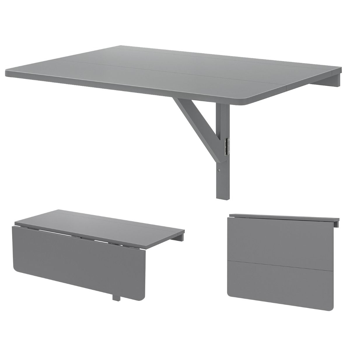 Coast Wandklapptisch – zusammenklappbarer Schreibtisch – platzsparendes Design – grau 80 x 60 x 45 cm