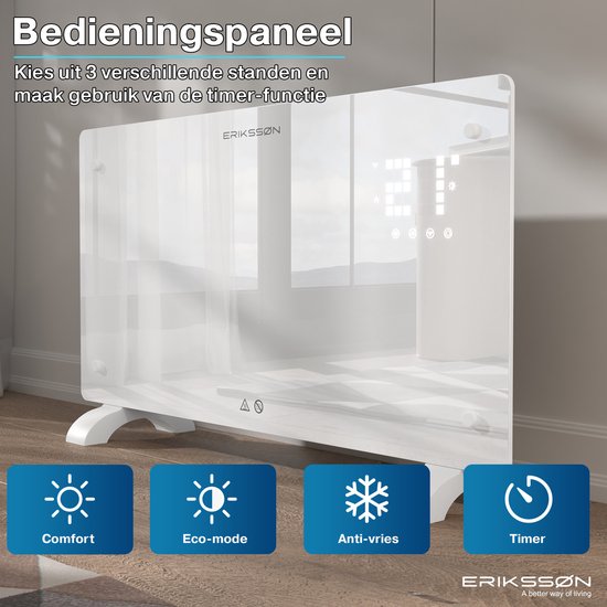 Erikssøn Elektroherd - 2000W Heizgerät - weiß
