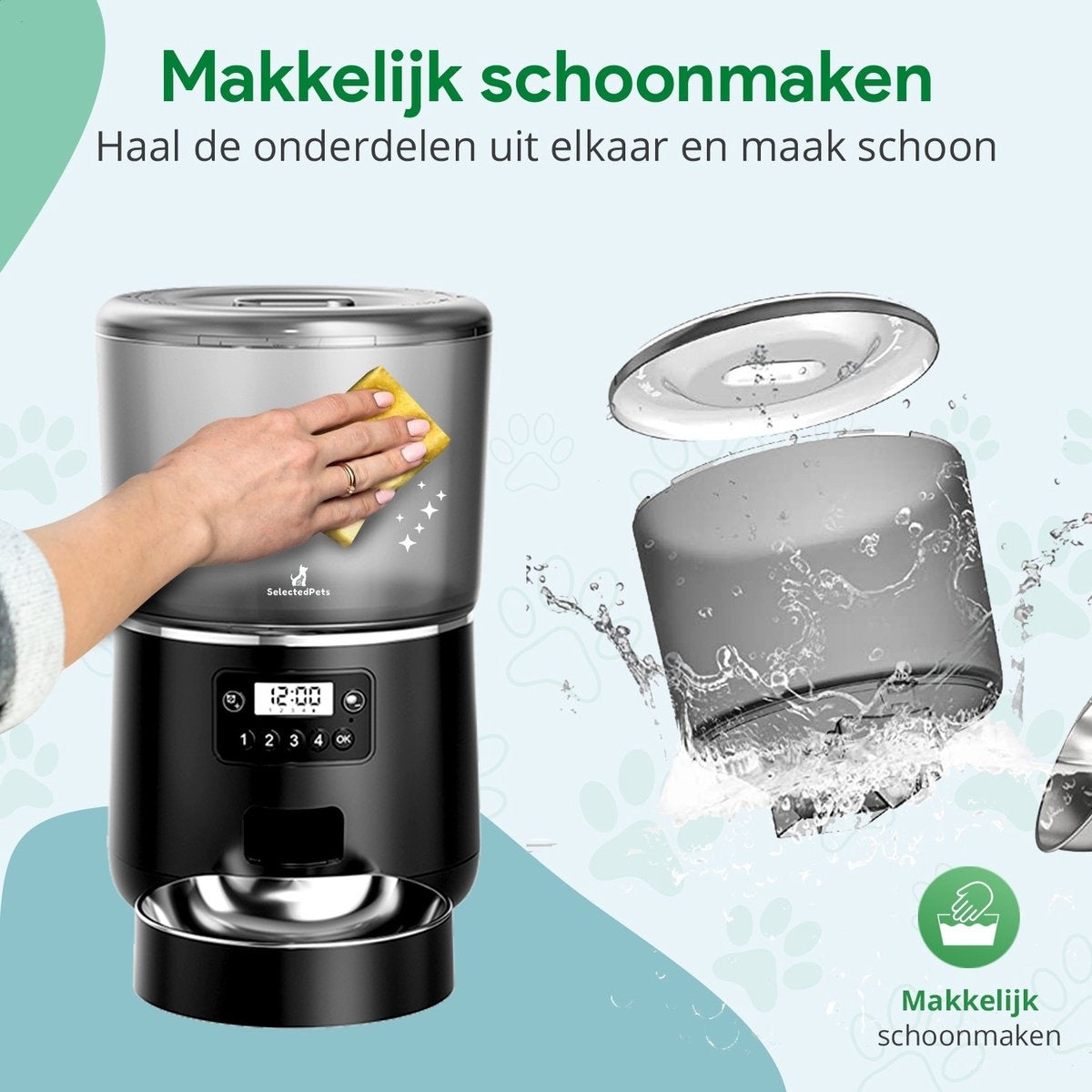 Automatischer Futternapf Katze und Hund 4L - Feeder Katze - Schwarz - Dutch Manual included