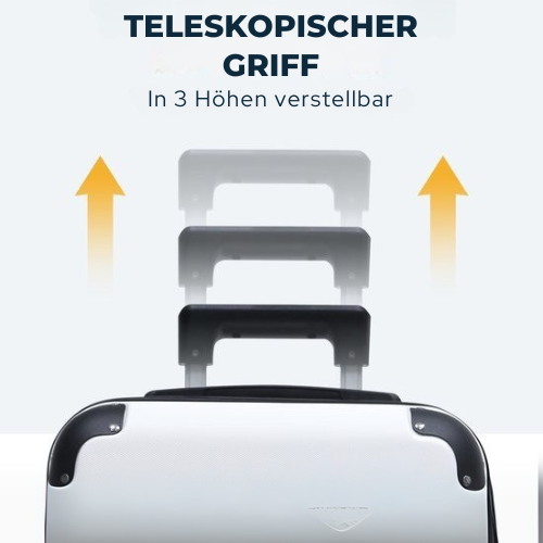 Pathsail - Handgepäck Koffer - Inkl. TSA-Schloss & Spinner-Räder - ABS - 40L x 55CM - Weiß