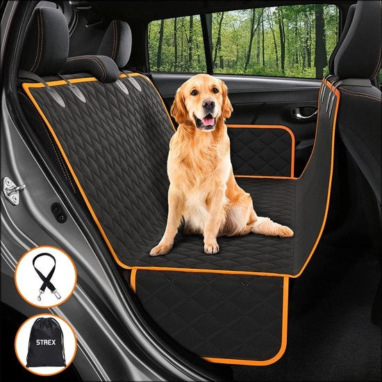 Strex - Hundedecke - Auto-Rücksitz & Kofferraum - 137 x 147 CM - inkl. Hundeleine & Aufbewahrungstasche - Schwarz