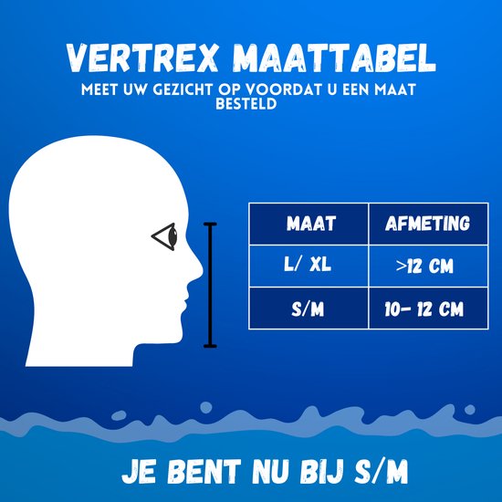 Vertrex Tauchmaske mit Schnorchel S/M - Schnorchel - Tauchmaske Erwachsene und Kinder - Schnorchelmaske Kind - Schnorchelmasken