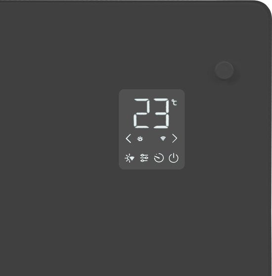 VONROC Luxury electric heater - Konvektorheizung - Mit Glasscheibe - 1000W/2000W - Beheizt Räume bis zu 24m2 - Gesteuert mit App (über Wifi) oder manuell - Einstellbarer Thermostat und Timer - Grau