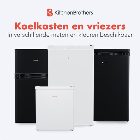 KitchenBrothers Kühlschrank - 81L - Tischkühlschrank mit Gefrierfach - Eisfach - Frigo - Freistehend - Weiß