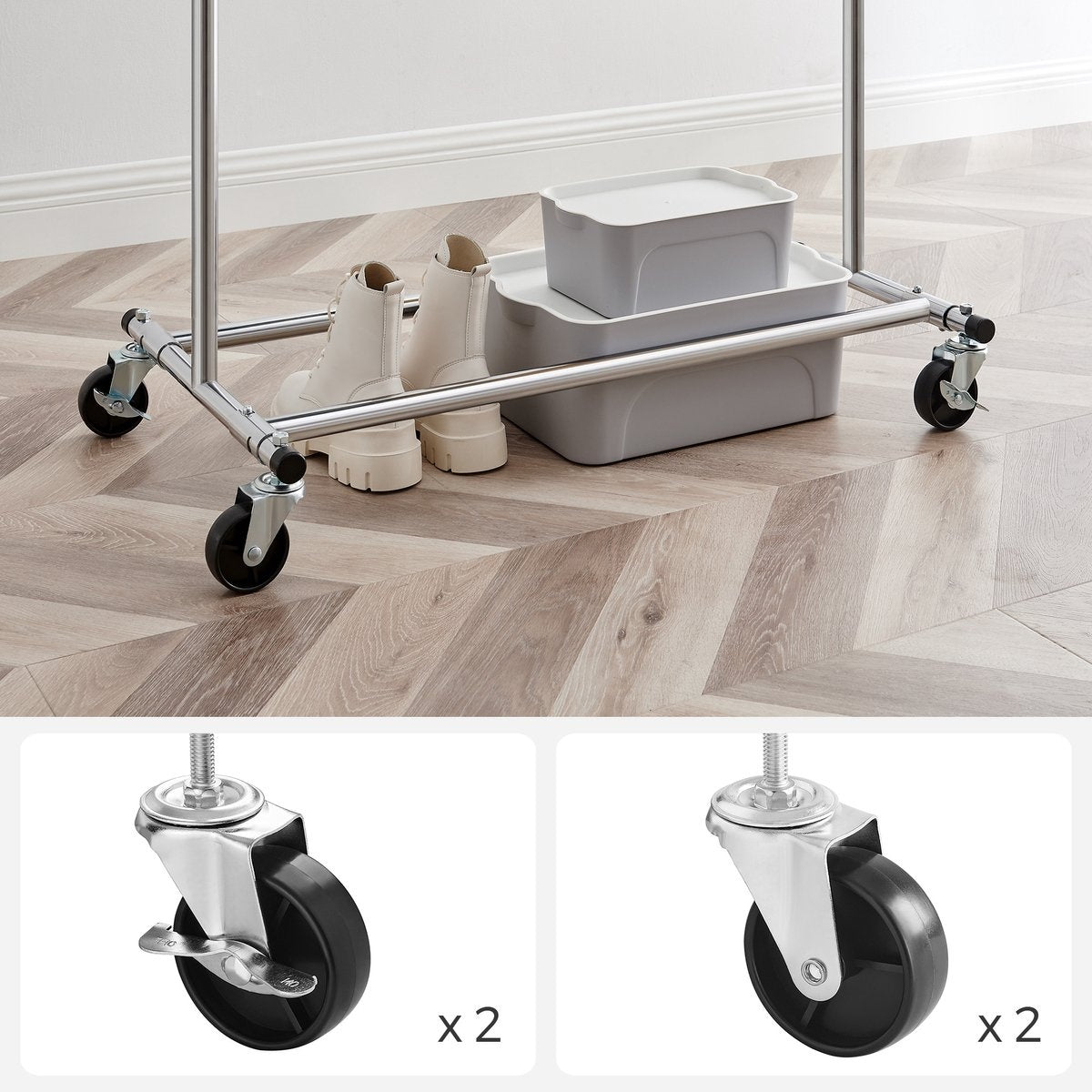 O'DADDYÂ¬Ã† Kleiderständer auf Rädern - Metall - stabil bis zu 90kg