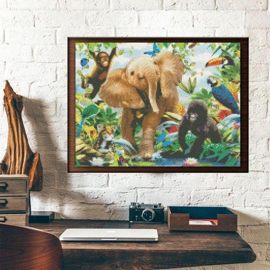 RubyeÂ® Diamantmalerei Erwachsene - Diamantmalerei Kinder - Dschungeltiere - 30x40cm