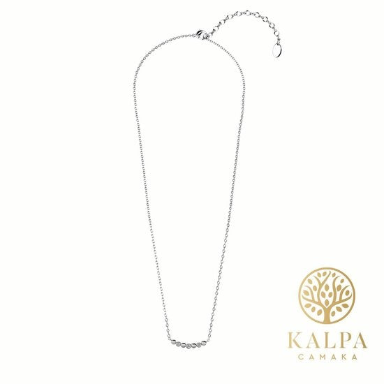 Yolora Damen-Halskette mit Kalpa Camaka Kristallen - Silber - 18K Weißgold vergoldet - Damen-Halskette Silber - Schmuck - Halskette - Luxuriöse Geschenkbox - Geschenkbox - Exklusive Geschenkbox - Schöne Geschenkverpackung